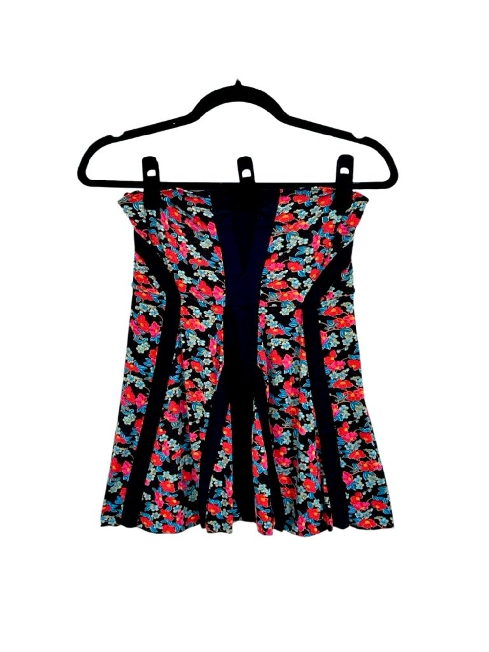 Free People Strapless Floral Print Top
